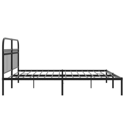 Bed Frame with Headboard Metal Black 183X203 Cm