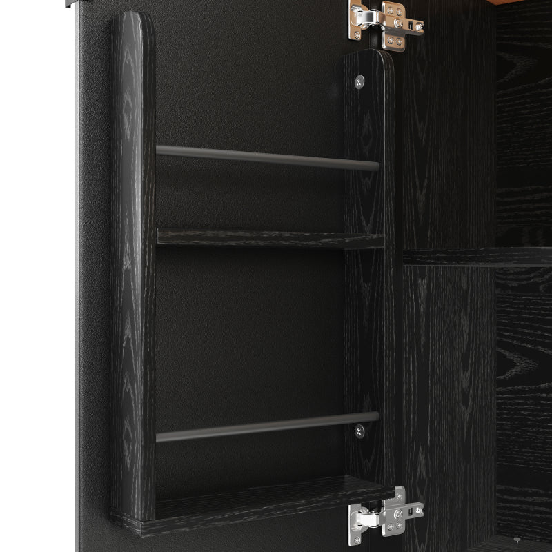 Keukentrolley – Serveerwagen – Keukenwagen – Opbergkast – Keukenrek – MDF & Metaal – Uitbreidbaar Werkblad 130x45x75-92 cm