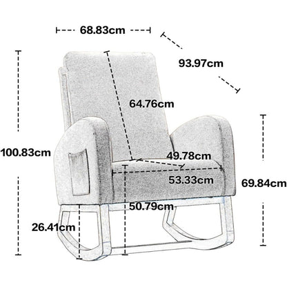 Schommelstoel – Schommelfauteuil – Wipstoel – Relaxstoel – Lounge Stoel – Gestoffeerd Met Traagschuim – Stevig Hardhouten Frame