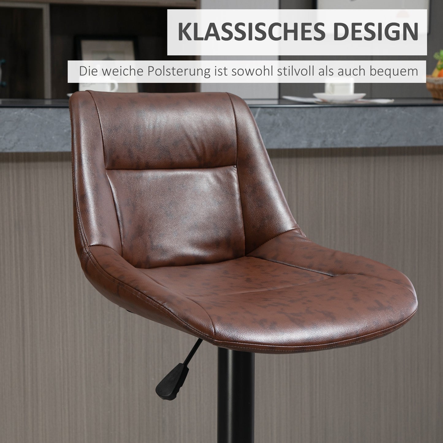 Barkrukken – Barstoelen – Keukenkrukken – Hoge Stoelen – Barkruk Set Bruin – Verstelbare Hoogte Tot 108 Cm – Stevig Zwart Metalen Frame