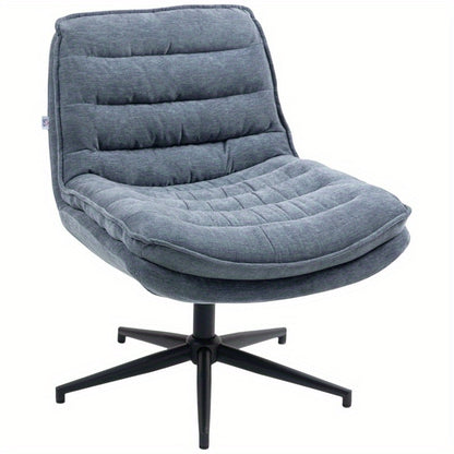Bureaustoel – Office Chair – Ergonomische Stoel – Draaistoel – Computerstoel – Robuust Metaal – Breed Zitvlak – Hoogte Verstelbare Rugleuning – 360° Draaibaar – Zonder Armleuningen – Onderhoudsvriendelijk – Donkergrijs