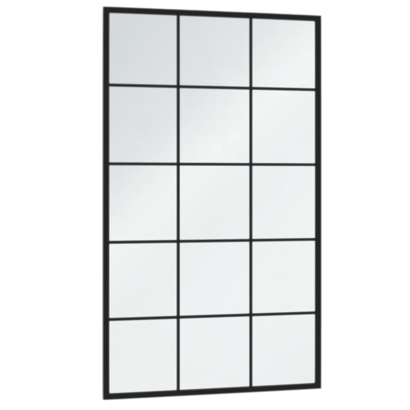 Black Wall Mirror 100X60 Cm • Black Metal Frame • Minimalist Design • Lightweight