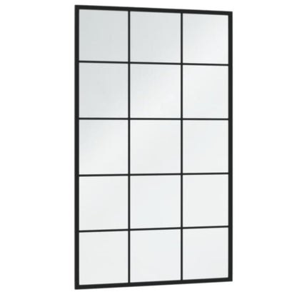 Black Wall Mirror 100X60 Cm • Black Metal Frame • Minimalist Design • Lightweight