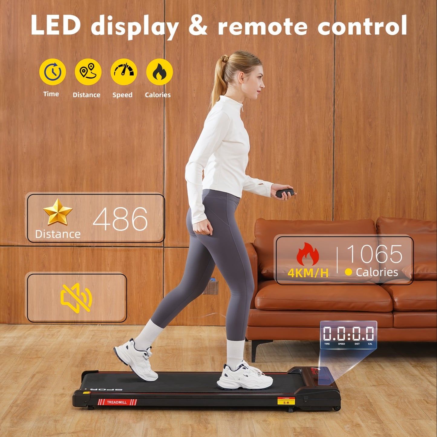 Loopband – Wandelband – Walking Pad – Loopband Elektrisch – Treadmill – 440W Motor – Inklapbaar Compact 94x40 cm – Max Belastbaar 110 kg
