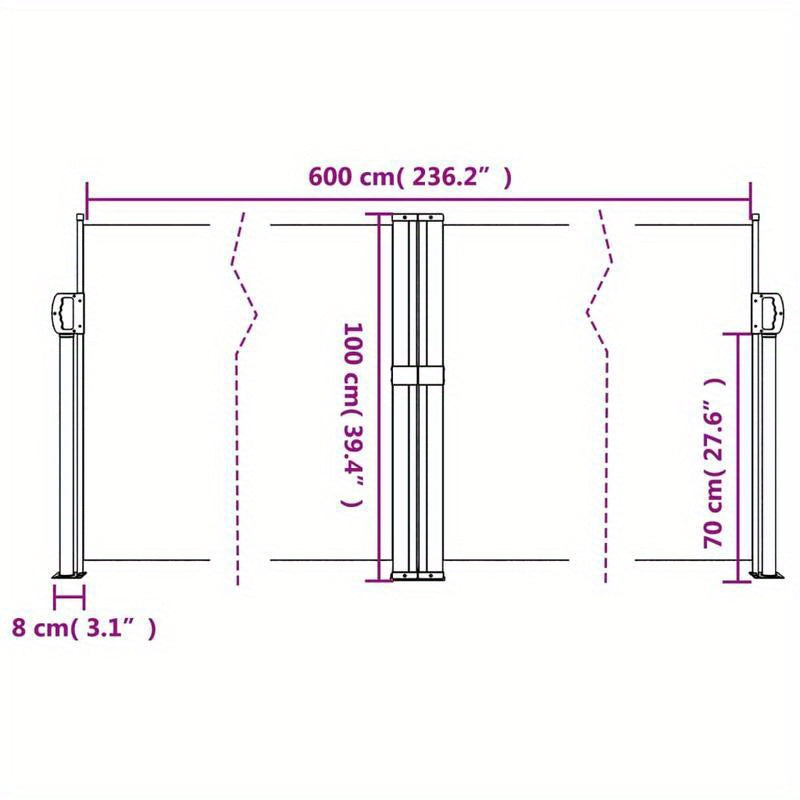 Retractable Windscreen 100X600 Cm Blue