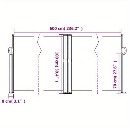 Retractable Windscreen 100X600 Cm Blue