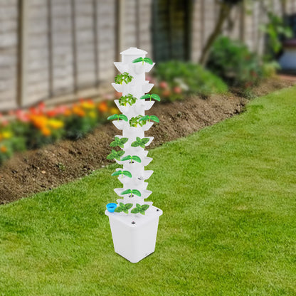 Hydroponische Kweektoren – Verticale Moestuin – Hydrocultuur Systeem – Plantentoren – Groeitoren – 9 Lagen Met 45 Plantgaten – Waterpomp Met 10L Tank – Compact Ruimtebesparend