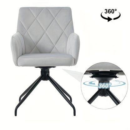 Draaistoel – Bureaustoel – Eetkamerstoel – Fauteuil – Kuipstoel – 360° Draaibaar – Met Ergonomische Lendensteun – Stevig Metalen Frame – Gemakkelijk Schoon Te Maken – Beige