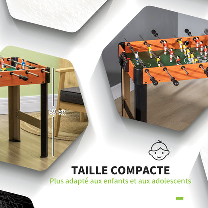 Babyfoot – Tafelvoetbal – Voetbaltafel – Speeltafel – Kindertafel – Compact 118x104x69 cm – Houten Constructie met Scoreborden