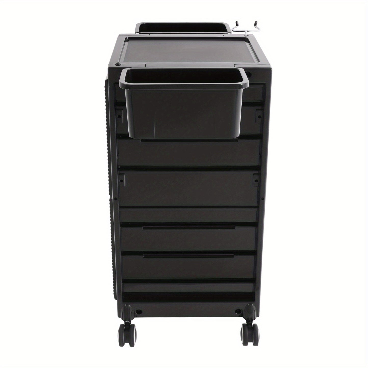Heavy-Duty Rolling Salon Storage Cart with 6 Trays & 2 Baskets - Mobile Beauty Organizer with Locking Wheels, Large Capacity Salon Cart, Sturdy Metal Frame & ABS Construction, Space-Saving Design for Salon, Spa, Barber Shop,