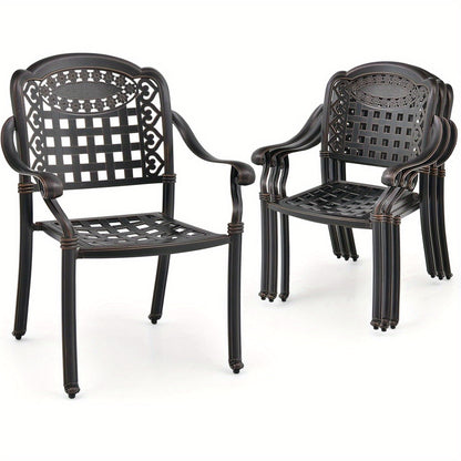 Tuinstoelen – Buitenstoelen – Terrasstoelen – Aluminium Stoelen – Balkonstoelen – Gietaluminium – Afneembare Rugleuning – Weerbestendig – Compact Op te Bergen