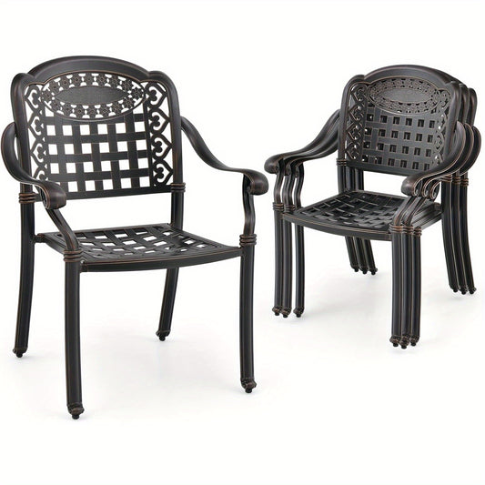 Tuinstoelen – Buitenstoelen – Terrasstoelen – Aluminium Stoelen – Balkonstoelen – Gietaluminium – Afneembare Rugleuning – Weerbestendig – Compact Op te Bergen