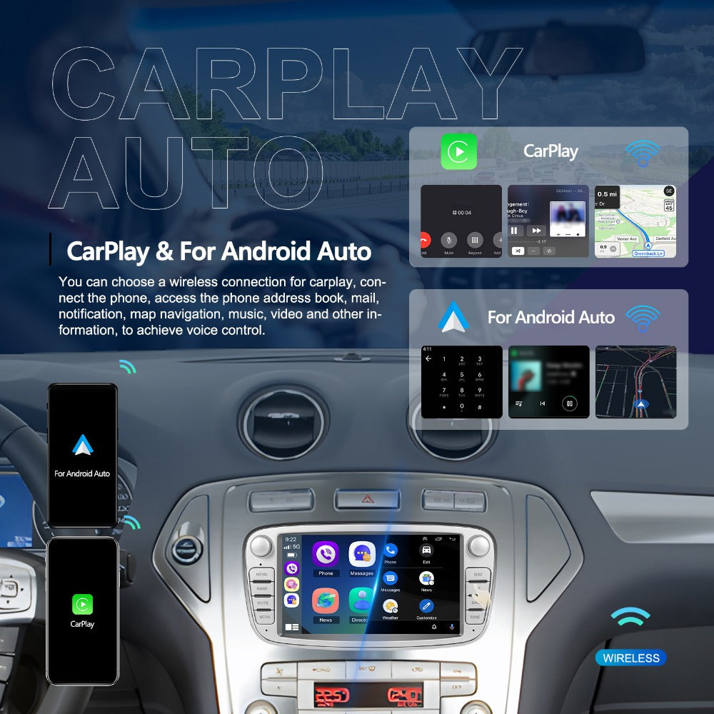 Android Autoradio – Multimedia Unit – Car Stereo – Navigatiesysteem – Touchscreen – 7 Inch Display – Android 13 Systeem – Wireless CarPlay & Android Auto