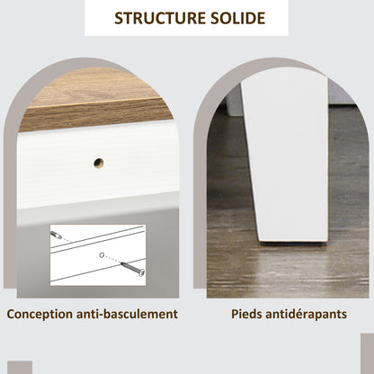 Buffetkast – Opbergkast – Keukenkast – Dressoir – Kast Met Lade – Bruin Eiken – 76,6 x 35 x 81,5 cm – Verstelbare Plank