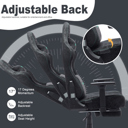 Gamingstoel – Bureaustoel – Office Chair – Zwart Stoel – Ergonomische Gamingstoel – Verstelbare Hoogte – PU Leer