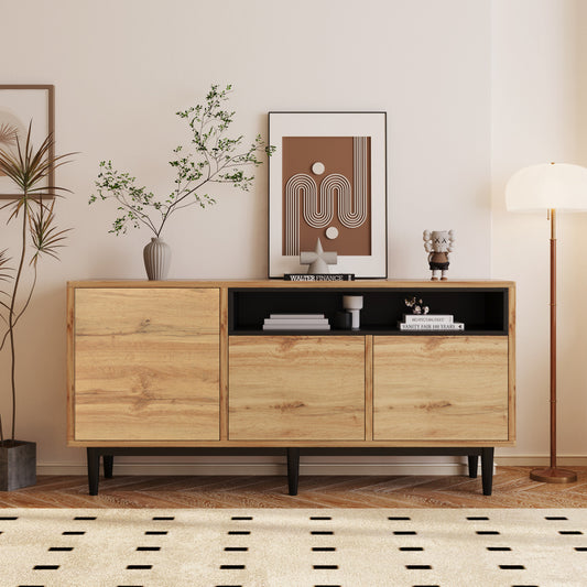 Dressoir – Ladekast – Opbergkast – Buffetkast – Kast – Modern Houten Design – 160x35x76 cm – Ruimtebesparend & Stevig