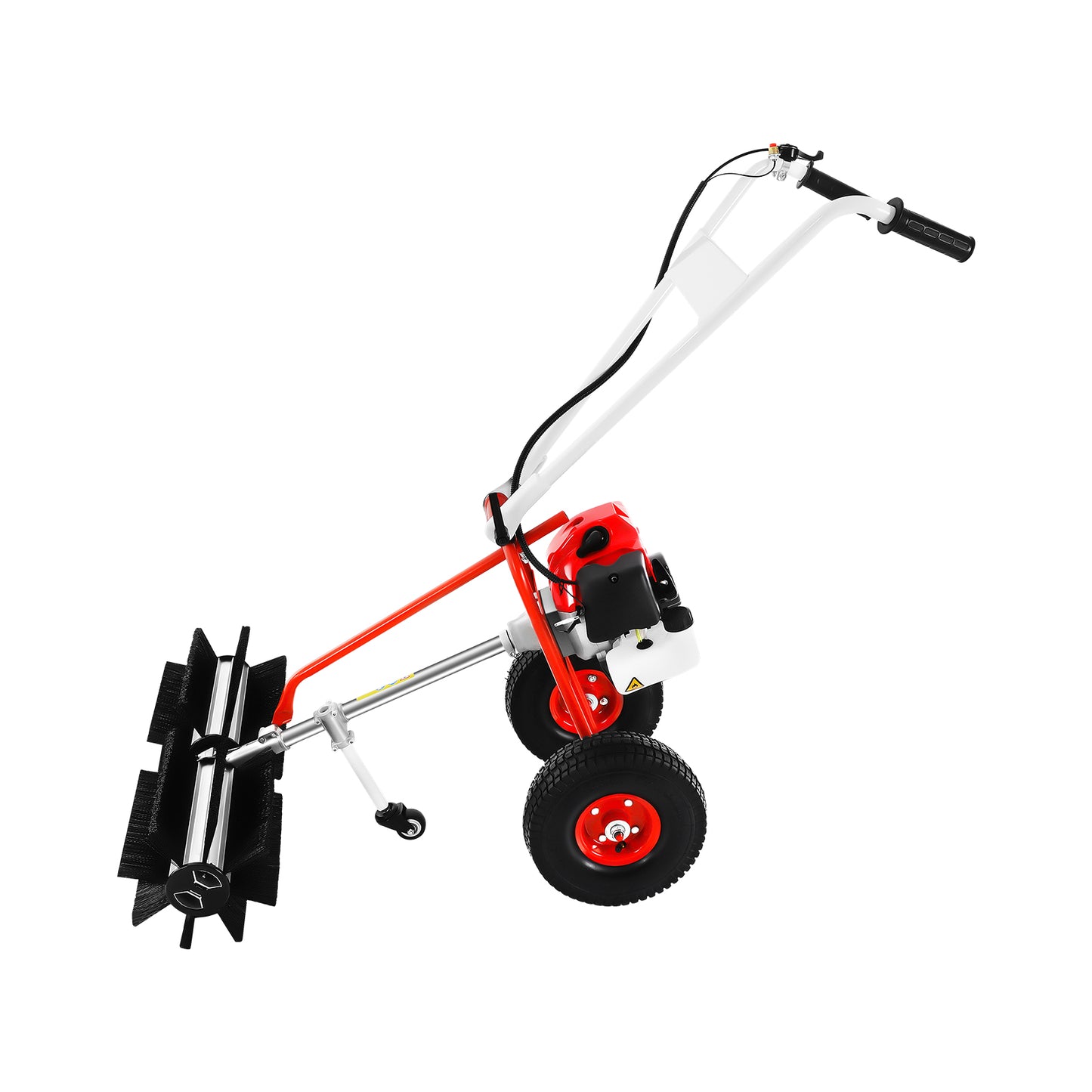 43CC Benzine Veegmachine – Handveger – Motorbezem – Bladveger – Tuinveger – 60 cm Borstelbreedte – 1,7 PK Motor – Stevige Constructie