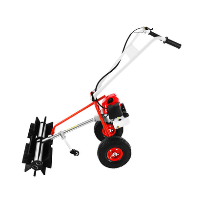 43CC Benzine Veegmachine – Handveger – Motorbezem – Bladveger – Tuinveger – 60 cm Borstelbreedte – 1,7 PK Motor – Stevige Constructie