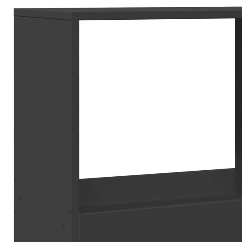 Kamerscherm Modern Black Wooden Room Divider, 100x33x175cm - Sleek Design with Multiple Compartments for Office, Bedroom, Living Room, Study