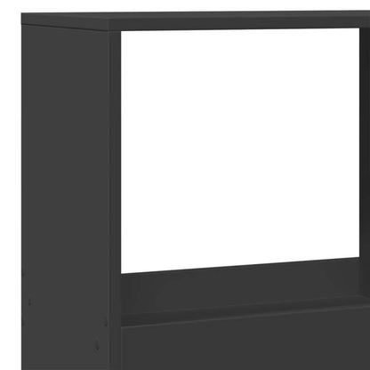 Kamerscherm Modern Black Wooden Room Divider, 100x33x175cm - Sleek Design with Multiple Compartments for Office, Bedroom, Living Room, Study