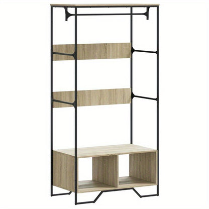 Wardrobe 90X50X180 Cm Made of Treated Wood in Sonoma Oak Color