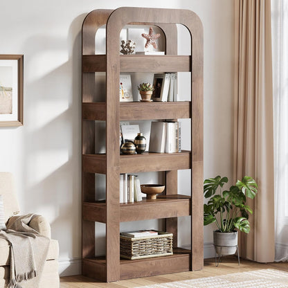 Boekenkast – Boekplank – Boekenrek – Open Kast – Smalle Boekenkast – Industrieel Design – 70,9 Inch Hoog – 5-Lagen Opbergruimte