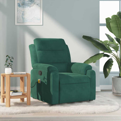 Fauteuil – Relaxstoel – Zetel – Lounge Stoel – Sessel – Donkergroen – Handmatig Verstelbaar – Fluweel Bekleding
