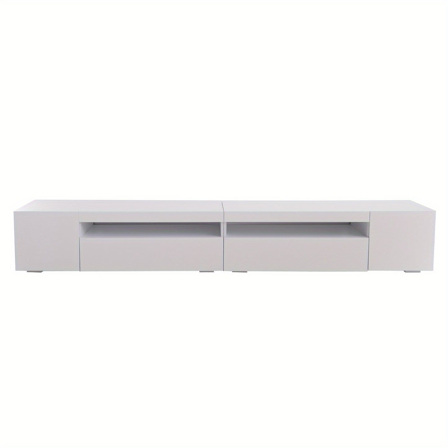 TV Meubel – TV Kast – TV Dressoir – Televisiekast – Mediameubel – Modern Design – Wit Glanzend Paneel 240 cm – MDF Houtfineer
