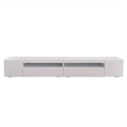 TV Meubel – TV Kast – TV Dressoir – Televisiekast – Mediameubel – Modern Design – Wit Glanzend Paneel 240 cm – MDF Houtfineer