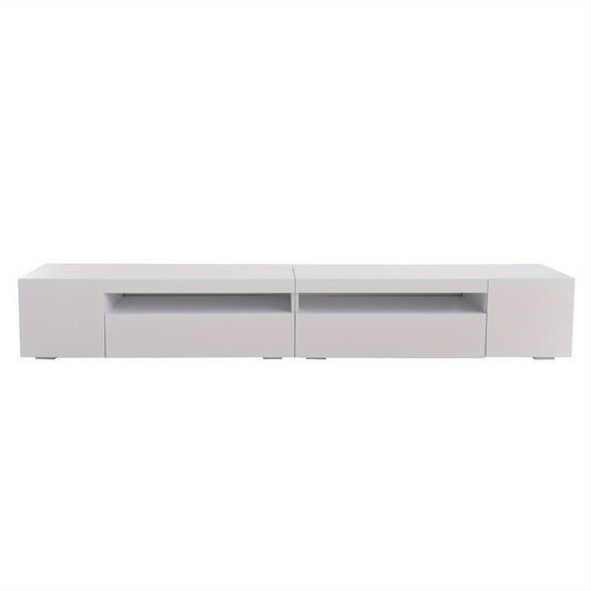 TV Meubel – TV Kast – TV Dressoir – Televisiekast – Mediameubel – Modern Design – Wit Glanzend Paneel 240 cm – MDF Houtfineer