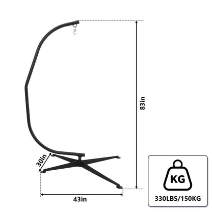 Hangstoelstandaard – Schommelstandaard – Hangstoel Frame – Hangmat Standaard – Zwarte Metalen Steun – Extra Lang 210 cm – Draagkracht 150 kg