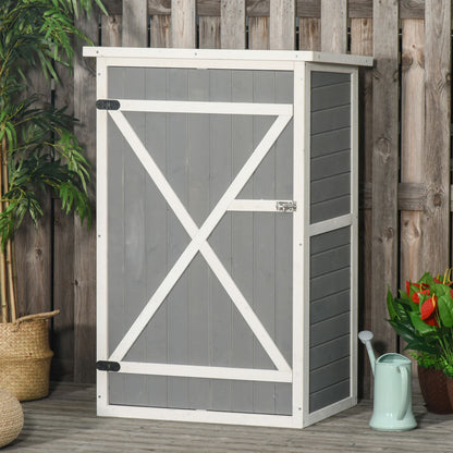 Tuinberging – Tuinhuis – Tuinkast – Gereedschapsschuur – Opbergkast – Vurenhout Met Bitumen Dak – Grote Vergrendelbare Deur Met 2 Planken – Compacte Afmetingen 75x56x115 cm