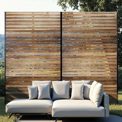 Metalen Privacyscherm – Tuinscherm – Balkonafscheiding – Windscherm – Buitenwand – Vrijstaand – Uitschuifbaar – Roestvrij Staal – 183x119 cm – Weerbestendig Poedercoating