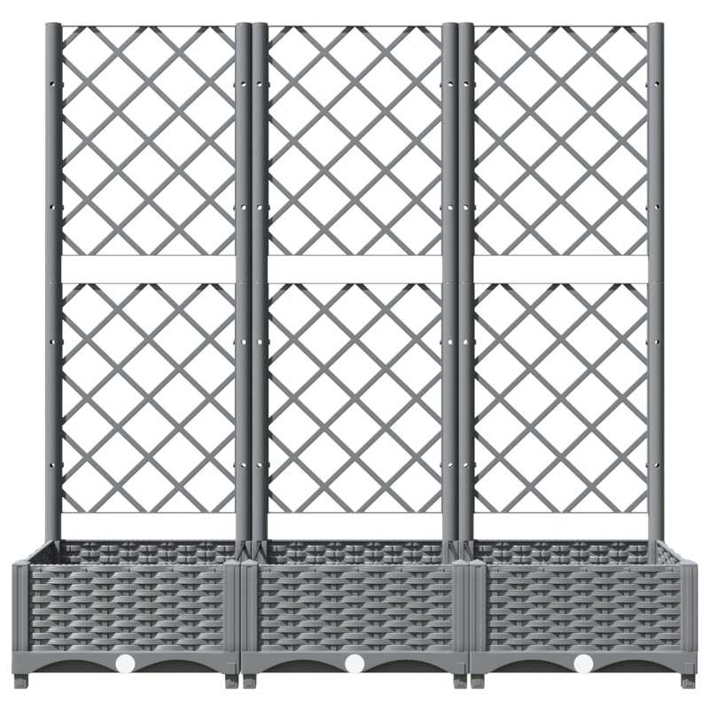 Dubbele Plantenhouder – Plantenbak – Bloembak – Kruidenbak – Tuinbak – Lichtgrijs – Stevig Materiaal – Comfortabele Werkhoogte – 120x40x121,5 cm