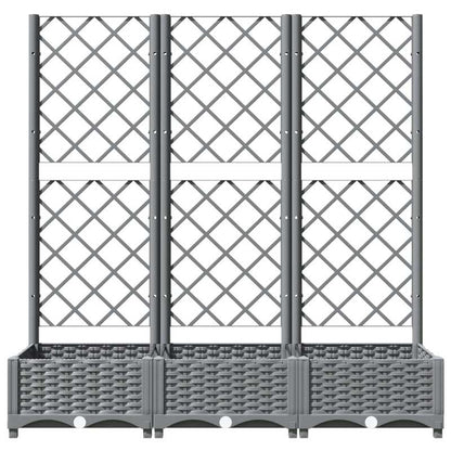 Dubbele Plantenhouder – Plantenbak – Bloembak – Kruidenbak – Tuinbak – Lichtgrijs – Stevig Materiaal – Comfortabele Werkhoogte – 120x40x121,5 cm