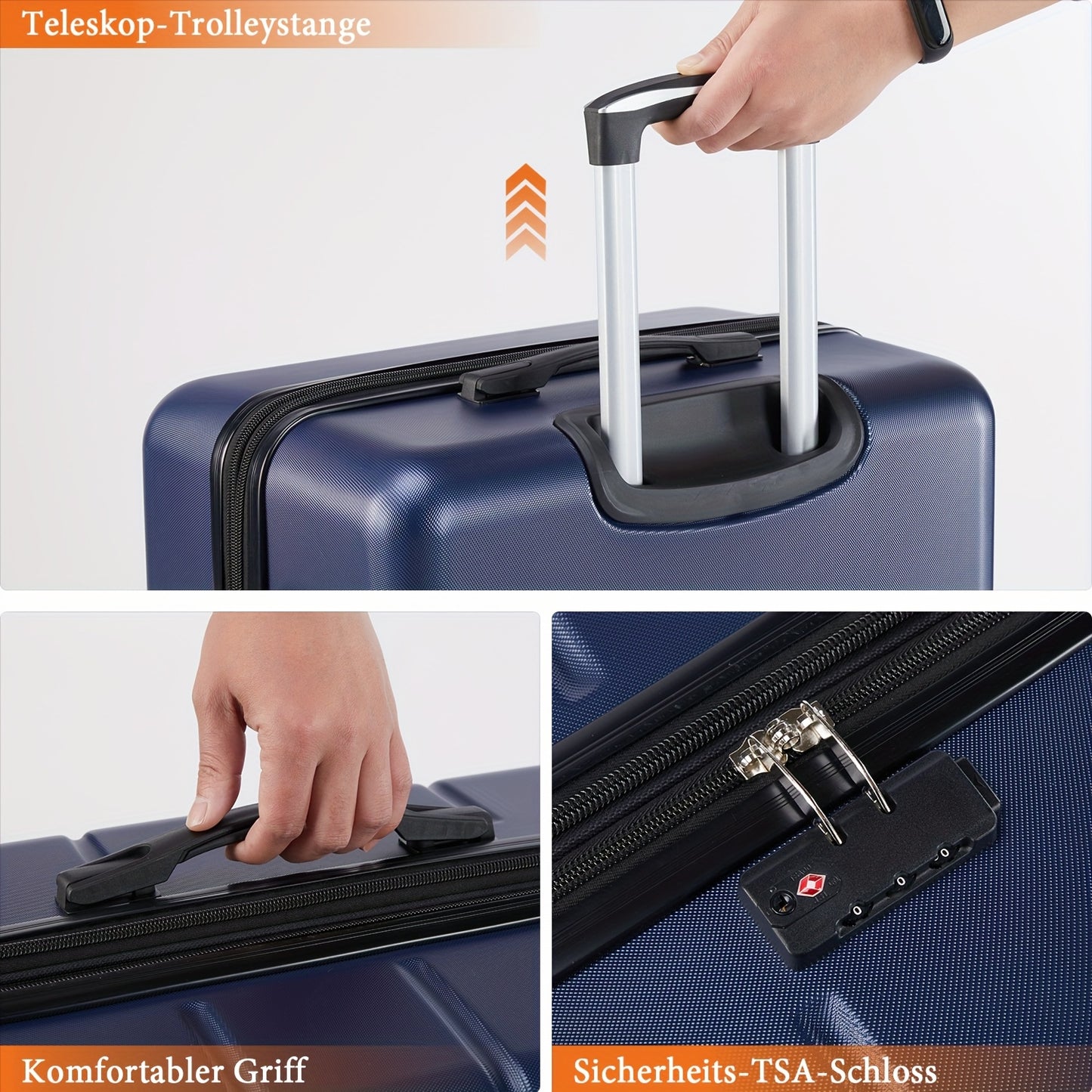 Kofferset Hard Shell – Bagage – Reiskoffer – Trolley – Koffer Met Wielen – 3-delige Set (20/24/28 Inch) – TSA-slot – 4 Draaibare Wielen
