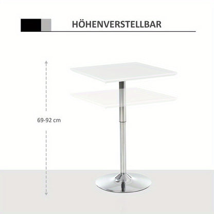 Verstelbare Bartafel – Bar Tafel – Hoge Tafel – Barkruk Tafel – Staande Tafel – Hoogte Verstelbaar – Stevige Metalen Basis – Compact 60x60 cm