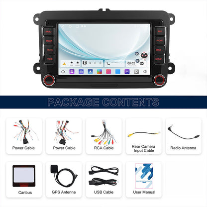 [2G+64G] Android 15 7" Touchscreen  Radio for Volkswagen,, Caddy T5, Tiguan Transporter, Golf MK5, MK6 Beetle, Skoda Octavia Seat with Wireless CarPlay, Android Auto, GPS, FM and RDS
