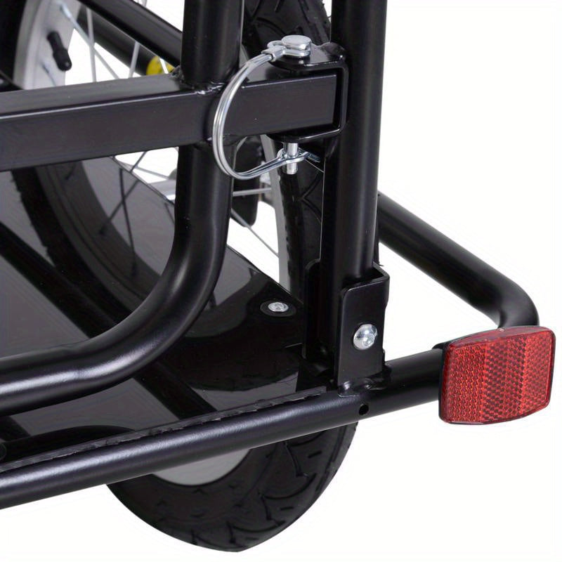 Fietsaanhanger – Fietskar – Transportkar – Boodschappentrolley – Inklapbare Aanhanger – Stevig IJzeren Frame – Max. 40 kg Draagkracht – Met Reflectoren