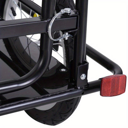 Fietsaanhanger – Fietskar – Transportkar – Boodschappentrolley – Inklapbare Aanhanger – Stevig IJzeren Frame – Max. 40 kg Draagkracht – Met Reflectoren