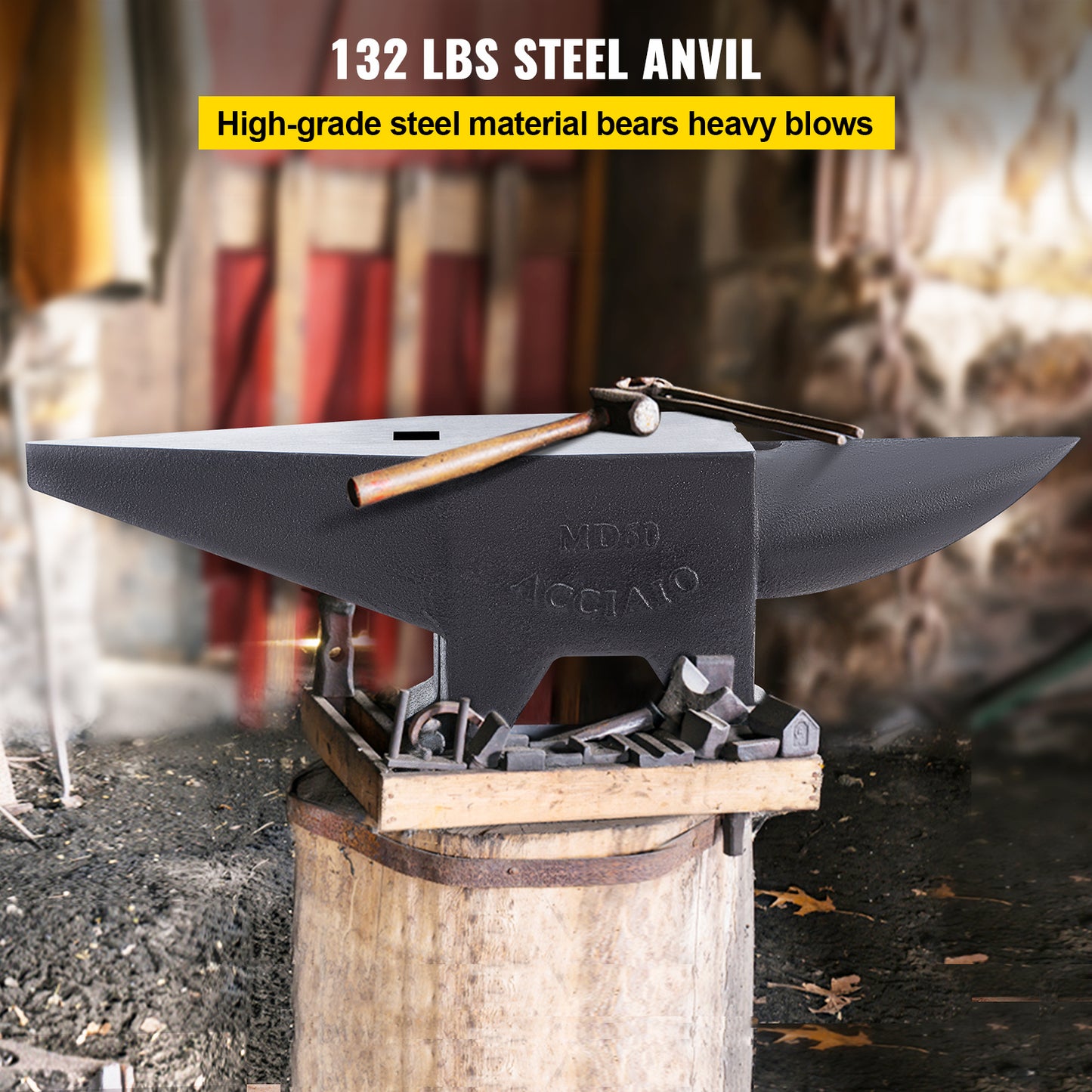 Aambeeld – Smidsblok – Gesmeed Staal Gereedschap – IJzeren Blok – Smederij Anvil – 60 kg Gewicht – Hoogwaardige Hardheid 55 HRC