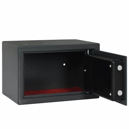 Kluis – Veiligheidskast – Geldkist – Bewaarbox – Safe – Donkergrijs Stalen Beveiligingskluis – Compact 20x31 cm – Stevig Anti-Inbraakslot