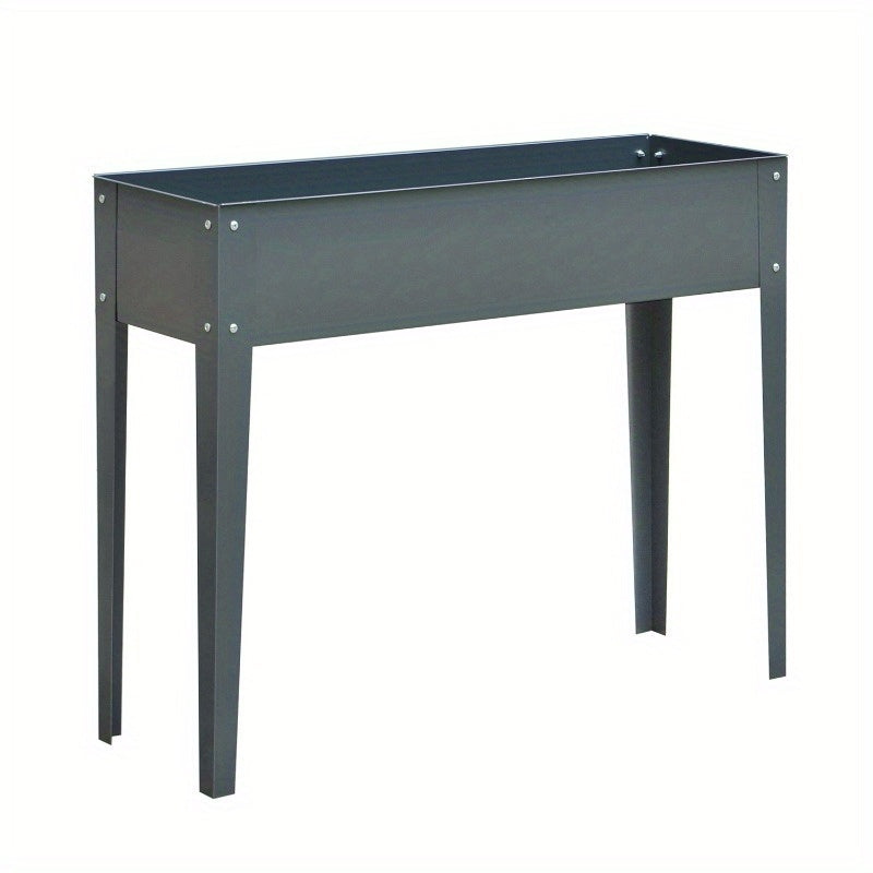 Metalen Plantenbak – Verhoogde Kruidentuinbak – Tuinbak – Plantenbak Buiten – Balkonbak – Met Voeten – 100 x 30 x 80 cm – 3 Afvoergaten