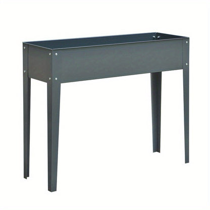 Metalen Plantenbak – Verhoogde Kruidentuinbak – Tuinbak – Plantenbak Buiten – Balkonbak – Met Voeten – 100 x 30 x 80 cm – 3 Afvoergaten