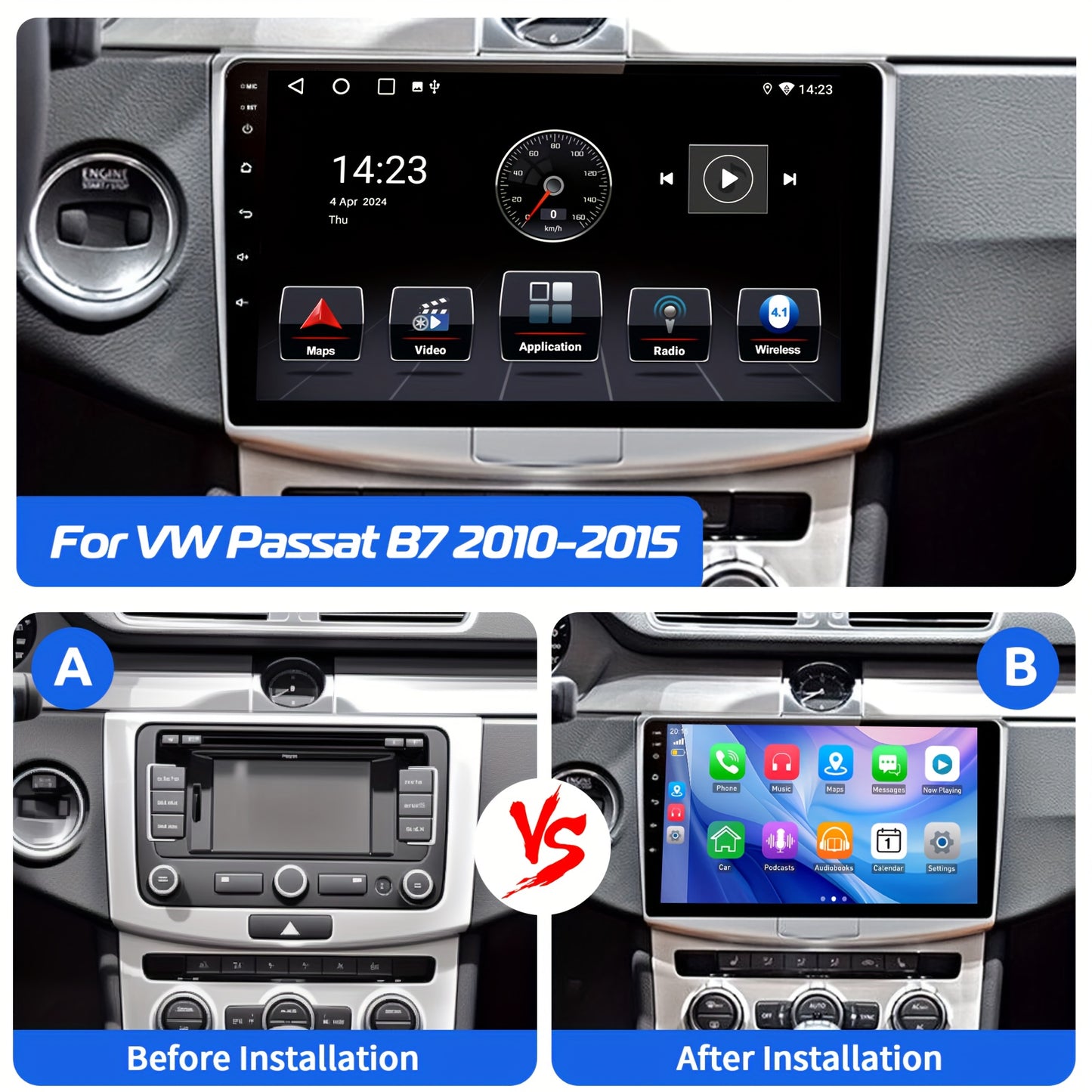 Car Stereo – Auto Radio – Multimedia Speler – Dashboard Unit – 2 DIN Inbouwunit – 10,1 Inch IPS Touchscreen – Inclusief USB Dashcam & Achteruitrijcamera