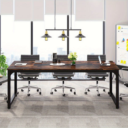 Vergadertafel – Bureautafel – Werktafel – Eettafel – Conferentietafel – Industrieel Design – Robuust Houten Blad 180x90 cm