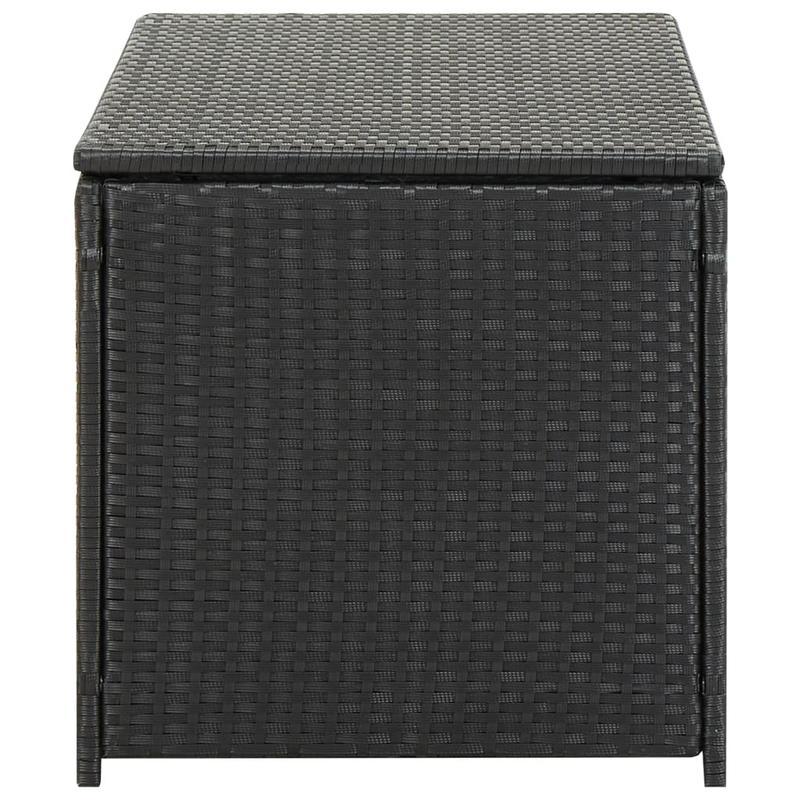 Tuinkist – Opbergbox – Kussenbox – Tuinopbergbox – Tuinmeubelbox – Zwarte Gevlochten PE Rattan – Gasveer Deksel – Afsluitbaar – 100x50x50 cm – Duurzaam Gepoedercoat Stalen Frame