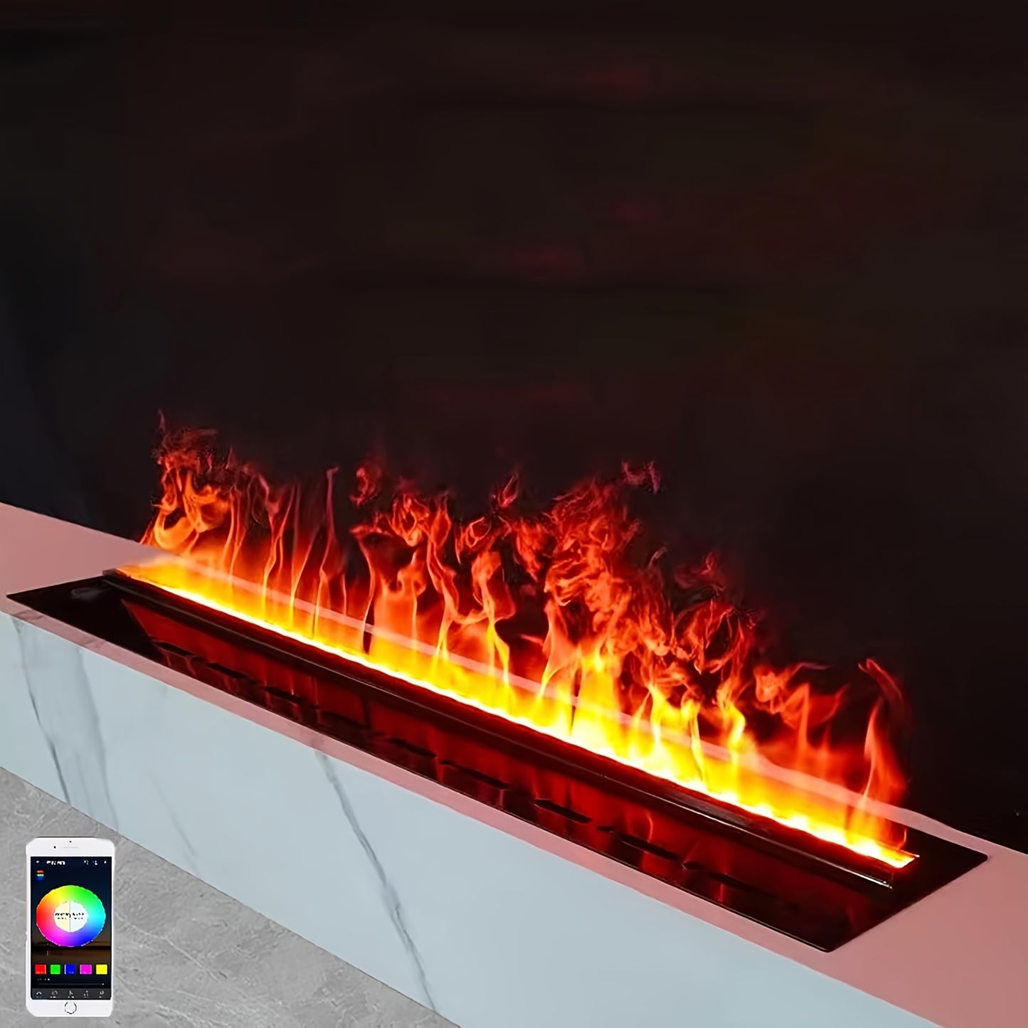Elektrische Openhaard – 3D Openhaard – Sfeerverwarming – Digital Haard – Elektrisch Vuur – 50 cm Compact – Mistverneveling & Aromatherapie – App & Afstandsbediening