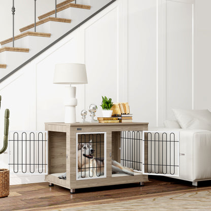 Hondenbench – Hondenkennel – Hondenkooi – Hondenhok – Hondenmand – Medium en Large Size – Dubbele Deuren met Slot – Wasbare Kussen