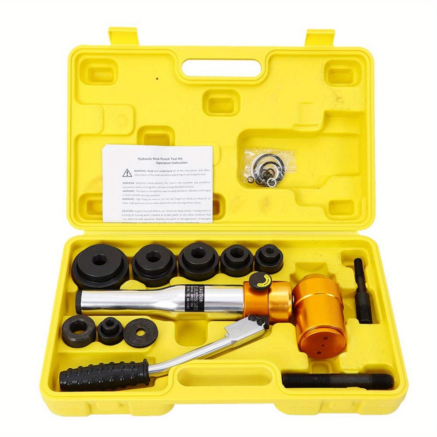 Hydraulische Handstans – Metaalpen – Staalplatenstans – Buispons – Gatpons – 6 Stansmaten 22,5-60,8 mm – 90 kN Handmatige Kracht Zonder Elektriciteit